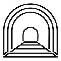 vector de contorno de icono de túnel de tren. ver entrada