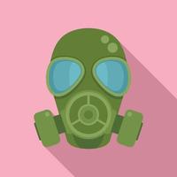 Military gas mask icon flat vector. Toxic army vector