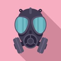 Pollution gas mask icon flat vector. Toxic air vector