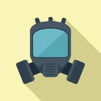 vector plano de icono de casco de máscara de gas. aire toxico