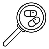 Search medical capsule icon outline vector. Online patient vector