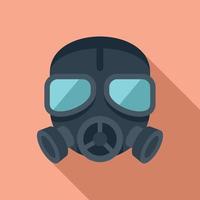 vector plano de icono de terror de máscara de gas. aire toxico