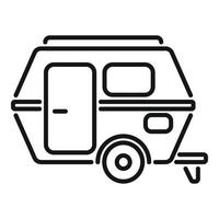 Van camper icon outline vector. Auto trailer vector