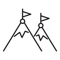 Big mountain target icon outline vector. Success opportunity vector
