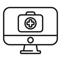 Medical online consult icon outline vector. Patient health vector