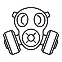 vector de contorno de icono de máscara de gas de seguridad. aire químico