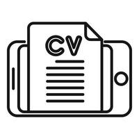 Online cv icon outline vector. Internet hire vector