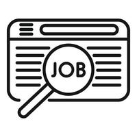 Job online search icon outline vector. Computer business vector