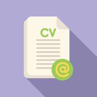 vector plano de icono de papel cv en línea. búsqueda de trabajo