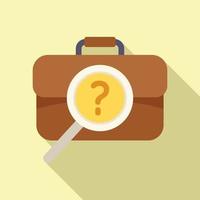 Job search bag icon flat vector. Online interview vector