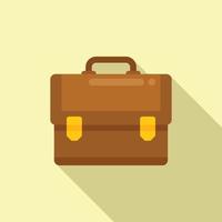 Holding briefcase icon flat vector. Work bag vector