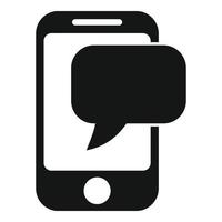 vector simple de icono de chat personal de teléfono inteligente. información del mensaje