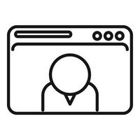 Web video call icon outline vector. Online chat vector