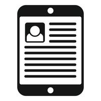 Job cv tablet icon simple vector. Online search vector