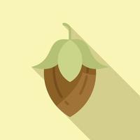 Organic jojoba icon flat vector. Plant seed vector