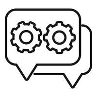 Chat gear icon outline vector. Business control vector