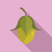 Natural jojoba icon flat vector. Plant aroma vector