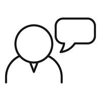 Question chat icon outline vector. Online web vector