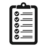 vector simple del icono de control del portapapeles. plano de pantalla
