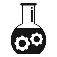 Flask gear control icon simple vector. Business center vector