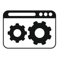 vector simple de icono de control de engranajes web. pantalla de plano