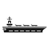 Combat aircraft carrier icon simple vector. Naval view vector