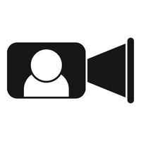 icono de videollamada vector simple. medios de comunicacion