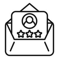 vector de contorno de icono de revisión de correo. confianza del cliente