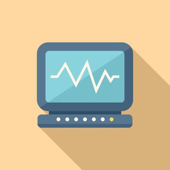 vector plano de icono de control de frecuencia cardíaca. centro de la habitación