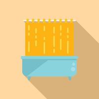 Water shower curtain icon flat vector. Bathroom clean vector