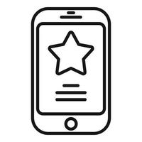 Rate smartphone icon outline vector. Promise review vector