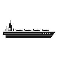 icono de portaaviones superior vector simple. barco de la Armada