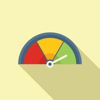 Credibility dashboard icon flat vector. Customer trust vector