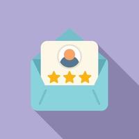 Mail review icon flat vector. Customer trust vector