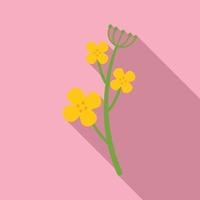 Canola plant icon flat vector. Oil flower vector