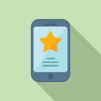 Rate smartphone icon flat vector. Promise review vector