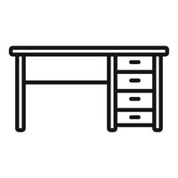 Object table icon outline vector. Wood desk vector