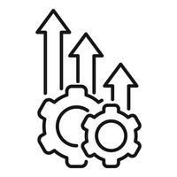 Gear grow effort icon outline vector. Business work vector