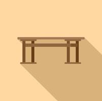 Table desk icon flat vector. Round furniture vector