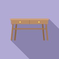 Picnic table icon flat vector. Wood desk vector