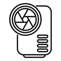 Action camera focus icon outline vector. Goal social vector