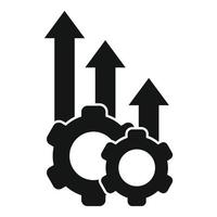 Gear grow effort icon simple vector. Business work vector