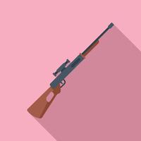 Military sniper icon flat vector. Weapon gun vector