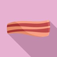 Bbq bacon icon flat vector. Meat slice vector