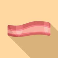 Pork bacon icon flat vector. Meat slice vector