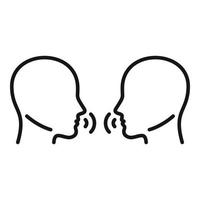 Talk business icon outline vector. Speak think vector