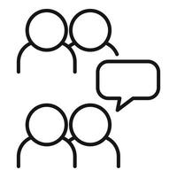 Meeting people icon outline vector. Speak chat vector