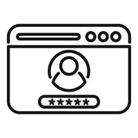 Page log password icon outline vector. Web account vector