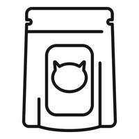 vector de contorno de icono de caja de comida para gatos. alimento para mascotas