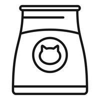 vector de contorno de icono de paquete de gato completo. alimento seco